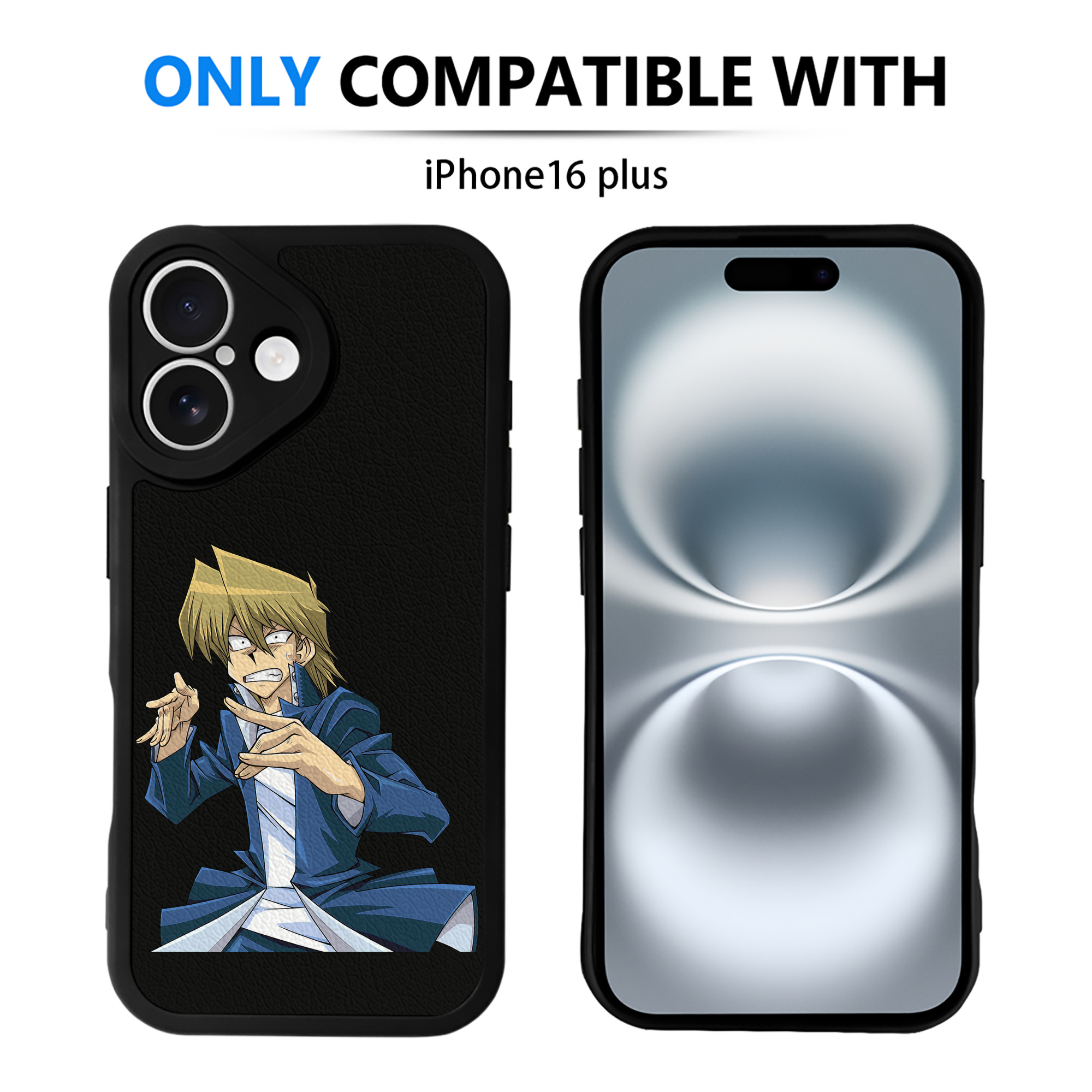 （画像用） 遊☆戯☆王 Yu-Gi-Oh! 【iPhone 16シリーズ対応】シリコンスマホケース（レザー調） 材質：シリコン